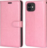 Pure Color Horizontale Flip PU Lederen Case met Houder & Kaartsleuven & Portemonnee & Fotolijst Voor iPhone 13 mini (Roze)