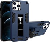 2 in 1 pc + TPU schokbestendige beschermhoes met onzichtbare houder voor iPhone 13 mini (koningsblauw)