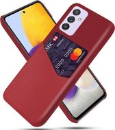 Voor Samsung Galaxy A82 5G Doek Textuur PC + PU Lederen Achterkant Schokbestendig Hoesje met Kaartsleuf (Rood)