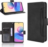 Voor Xiaomi Redmi Note 10 5G Huid Voelen Kalf Patroon Horizontale Flip Lederen Case met Houder & Kaartsleuven & Fotolijst (Zwart)