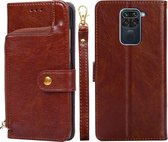 Ritstas PU + TPU Horizontale Flip Lederen Case met Houder & Kaartsleuf & Portemonnee & Lanyard Voor Xiaomi Redmi Note 9 (Bruin)