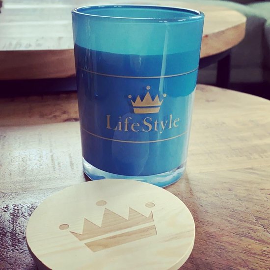 8. Crown Lifestyle Candle - luxe Geurkaars - Fresh Linnen - 100% soy wax - gezellige wooden wick lont