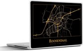 Laptop sticker - 10.1 inch - Kaart - Roosendaal - Zwart - Goud - 25x18cm - Laptopstickers - Laptop skin - Cover