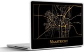 Laptop sticker - 10.1 inch - Kaart - Maastricht - Goud - Zwart - 25x18cm - Laptopstickers - Laptop skin - Cover
