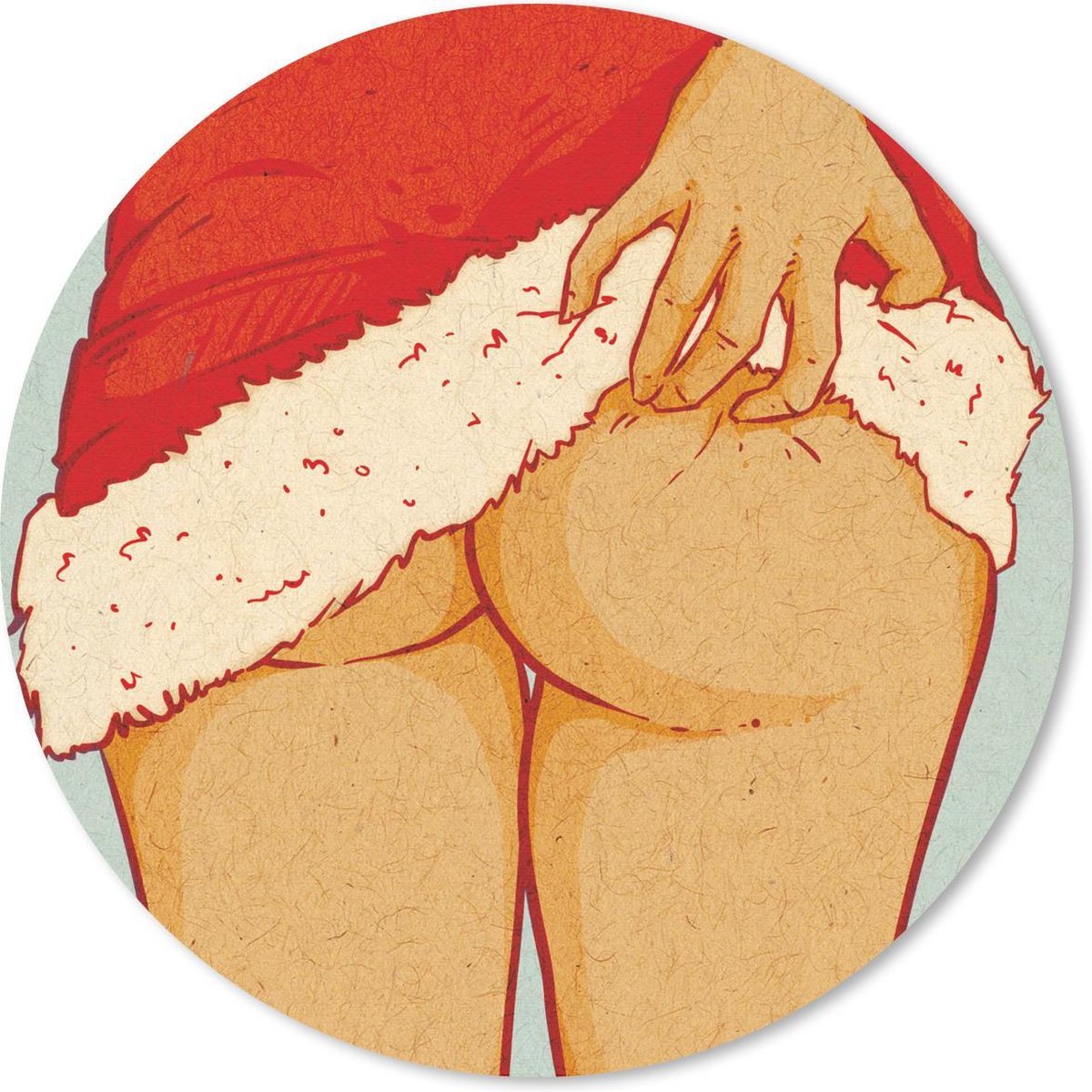 Muismat rond 20x20 cm - Mousepad Vintage - Jurk - Vrouw - Ronde muismatten