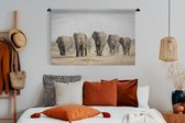 Wandkleed - Wanddoek - Olifant - Afrikaans - Stof - 120x80 cm - Wandtapijt