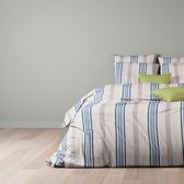 Mistral Home - Dekbedovertrek - 100% katoen flanel - 260x240 cm - 2 kussenslopen - Hem - Blauw