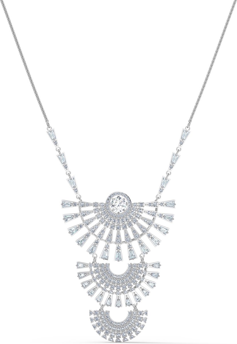 Swarovski Sparkling Ketting  (Lengte: 80.00 cm) - Zilverkleurig