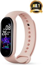 M5 Stappenteller -Smartwatch- Activity Tracker - Bloeddrukmeter - Hartslagmeter - Horloge - Roze