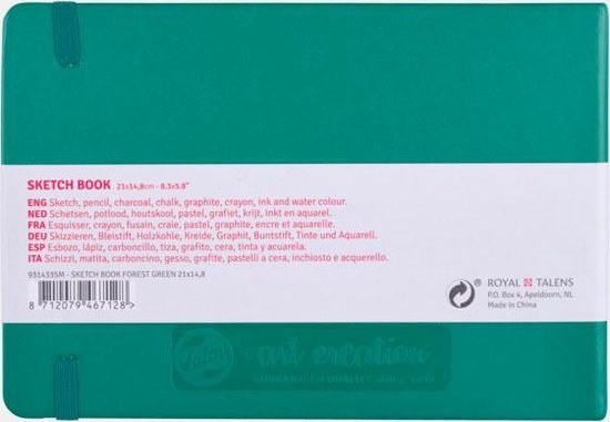 Talens Art Creation schetsblok 21x14,8cm - 80 vellen - groen