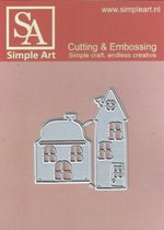 Simple Art Snij en embossingmal met als thema gebouwen afbeelding twee huizen.