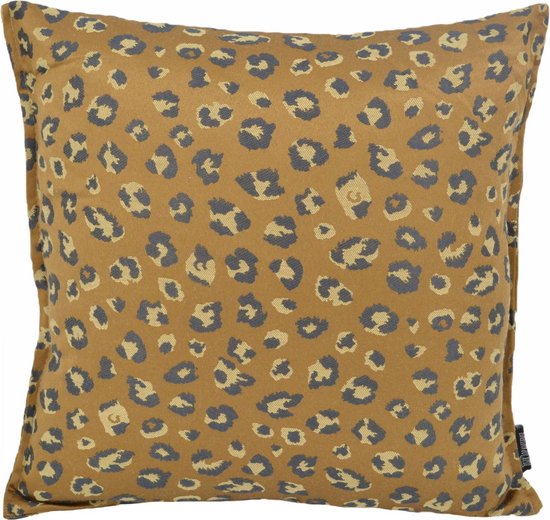 Jacquard Leopard Gold/Brown Kussenhoes | 45 x 45 cm | Polyester