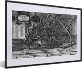 Fotolijst incl. Poster - Plattegrond - Nijmegen - Historisch - 60x40 cm - Posterlijst - Stadskaart