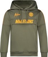 Malelions Junior Sport Warming Up Hoodie - Army/Orange - 4 | 104
