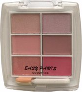 Easy Paris - Oogschaduw Palette - roze - shimmer en mat - nummer 03 - 1 klein doosje met 6 palletjes en applicator