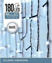 Kerstverlichting - IJspegel - Lichtgordijn - 6 meter - IJspegel - 180 LED's -  Wit - voor binnen & buiten