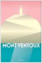 JUNIQE - Poster in kunststof lijst Mont Ventoux II -30x45 /Turkoois &