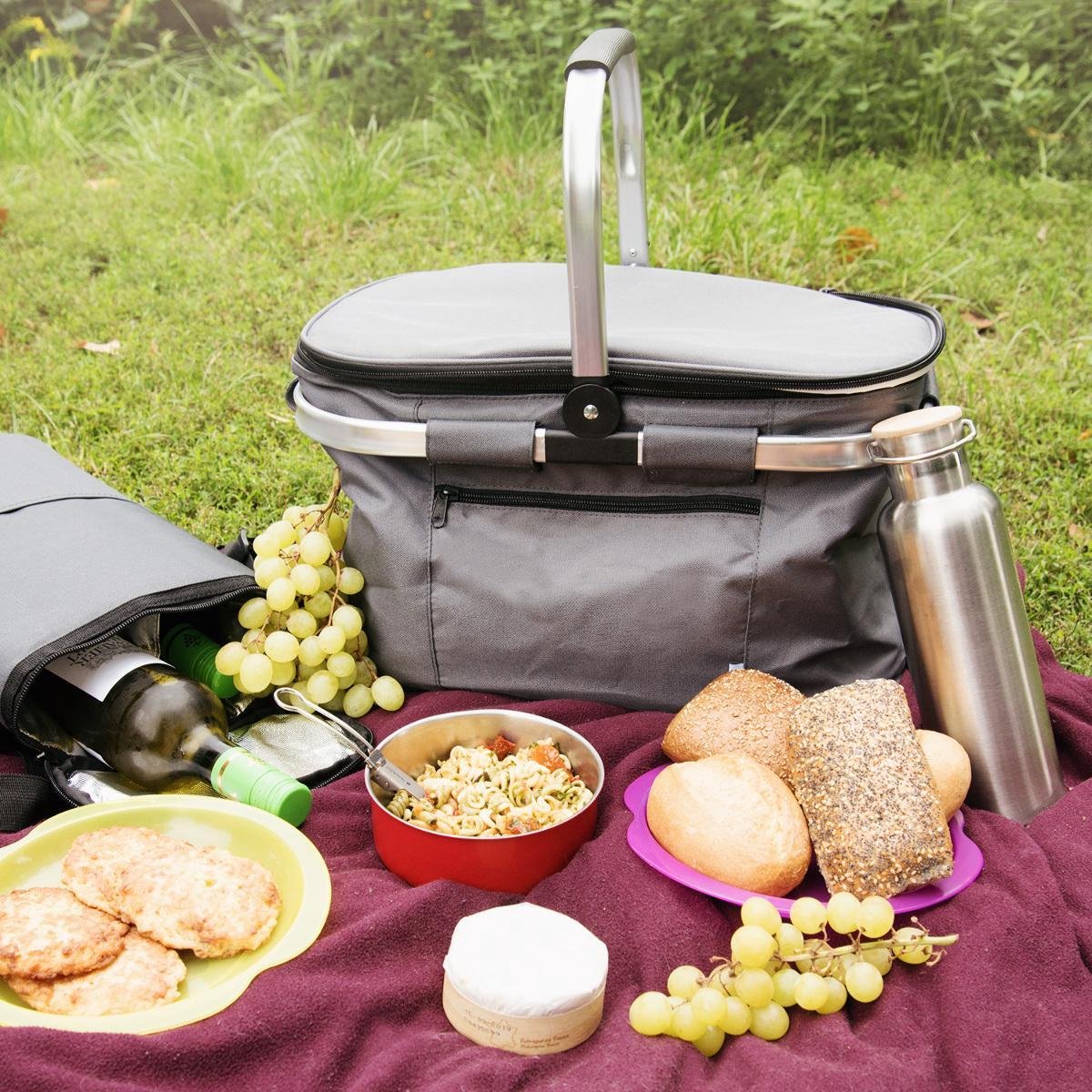 Wildya Panier De Pique-nique 27 L Panier Isotherme Sac Isotherme Pliable Panier Isotherme Voyage En Plein Air Glaciere Sac Isotherme Exterieur