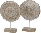 Ornament Op Voet Beige 2 st - 36 cm