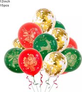 kerstballon 10 stuks  Rood Groen Kerstversiering  Kerstman Ballonnen 12 inches Gelukkig Nieuwjaar