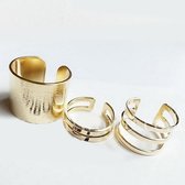 Set van drie gouden ringen -  Jobo by JET - Goudkleurig - Dames ring - one size