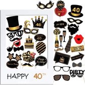 Photocall-accessoires Happy 40th (35 pcs) (Gerececonditioneerd A+)