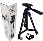 Tripod Camerastatief Zwart voor fotocamera en telefoon - iPhone - Canon – Nikon - Spiegelreflexcamera Inclusief telefoonhouder en Bluetooth shutter - HiCHiCO