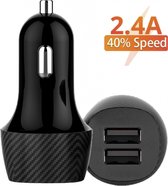 Dubbele USB Auto Oplader 12V / 24V Sigarettenaansteker Poort Autolader - Twee poorten - Voor iPhone & Samsung Snellader
