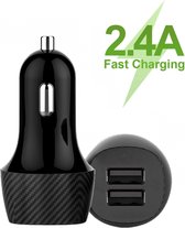 Mini USB Autolader - Auto Lader met 2 USB 2.4A Oplaad Poorten - Oplader voor Navigatie / Telefoon / Tablet in de Auto - Autostekker - Car Charger