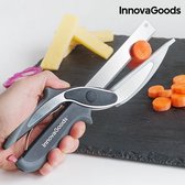 InnovaGoods - Mes-Schaar met Ingebouwde Minisnijplank - Keuken Accessoires - Veiligheidsslot - Duurzame handgreep