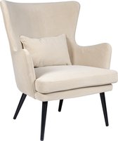 Alora Stoel Charlie Beige - Velours - relaxstoel - fauteuil - eetkamerstoel