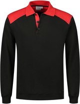 Santino Tesla 2color Polo-sweater (280g/m2) - Zwart | Rood - XL