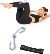 2 in 1 kachelpijp apparaat + squat weerstandsband heuplift en buik fitness trainingsapparatuur set (grijs)