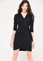 LOLALIZA Bodycon wikkeljurk - Zwart - Maat 44