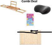Combi Deal - bamboo - bamboe - bamboe badmat - bamboe badplank - badkussen - badbruistablet