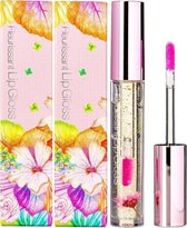 GLAMFOX Peach Flower Lip Gloss - 24 Karaat Goudkorrels Lipgloss met 100% Echte Perzik Bloem - Lip Plumper - Lipverzorging - 2 Stuks