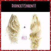 Sparen!Duopack 2x ponytail paardenstaart met klem 40cm&60cm #613