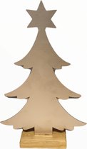 Kerstboom - Staal - Hout - 32 cm hoog - 20 cm breed