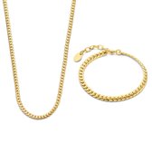 May Sparkle Sparkling Island Dames ArmbandGiftsetKetting Staal - Goudkleurig