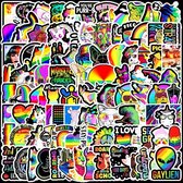Winkrs | Regenboog stickers | LGBTQ+ Stickers | Coole Stickers | Pride Stickers | 100 regenboog stickers - voor laptop, ipad, telefoon, schrift, muur etc.