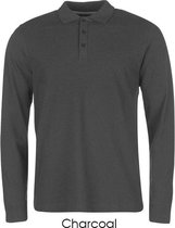 Pierre Cardin long sleeve polo - polo shirt met lange mouwen - Donkergrijs / XXL