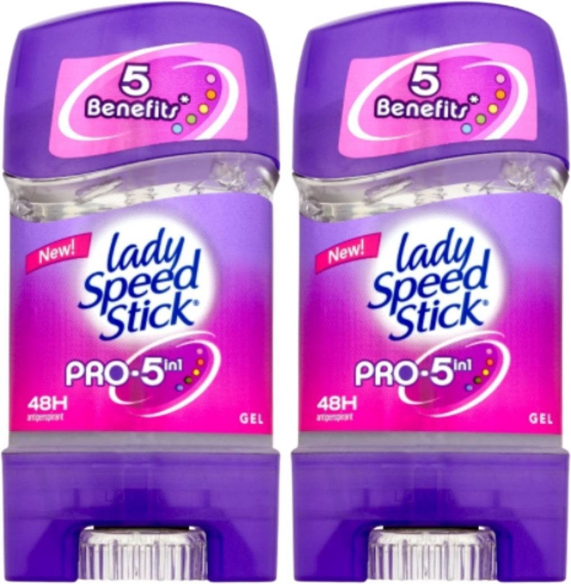 Goedkoopste Lady Speed Stick Pro 5 in 1 Deodorant Gel Stick Vrouw - 2 x 65 g
