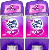 Lady Speed Stick Pro 5 in 1 Deodorant Gel Stick Vrouw - Anti-Transpirant Deodorant Gel Stick met 48 Uur Zweetbescherming - Bestseller Uit Amerika - 2 Stuks