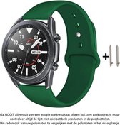 Donker Groen Siliconen Bandje voor 22mm Smartwatches (zie compatibele modellen) van Samsung, LG, Seiko, Asus, Pebble, Huawei, Cookoo, Vostok en Vector – Maat: zie maatfoto – 22 mm
