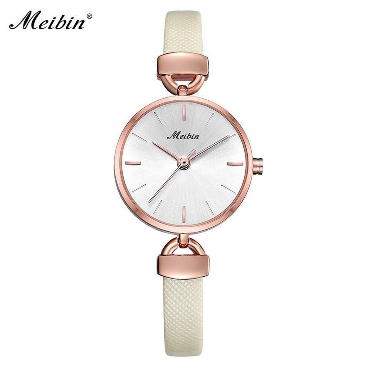 Longbo - Meibin - Dames Horloge - Creme/Rosé/Zilver - 28mm (Productvideo)