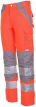 Planam Plaline H-vis werkbroek (5610) - Fluor oranje | Grijs - 52