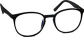 Computer bril - zwart rond sterkte +3.0 - blauw licht filter - blue blocker leesbril