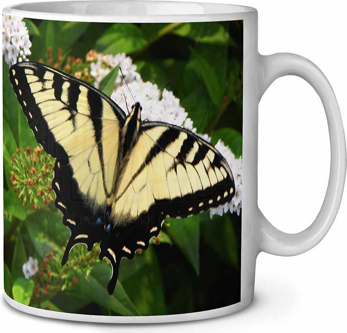 Geel / Zwarte Vlinder Koffie-thee mok