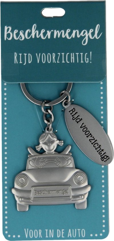 AWAMRWA Motorsleutelhanger met beschermengel, geluksbrenger, rijvoorzichtig, cadeau voor motorrijders, jongens, mannen, vader, verjaardagscadeau