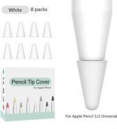 Apple Pencil 1/2 case – Siliconen Tip hoes – 8 stuks – Wit